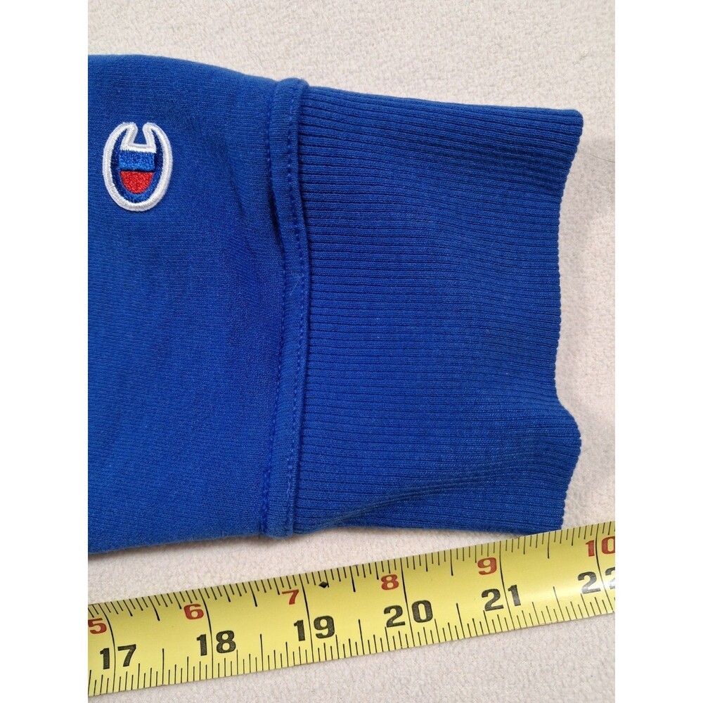 Champion Hoodie Blue Mens Large Full Zip Sweatshirt Logo Pocket - Picture 13 of 16